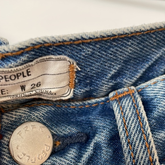 Free People Distressed Cropped Blue Jeans - Picture 3 of 6